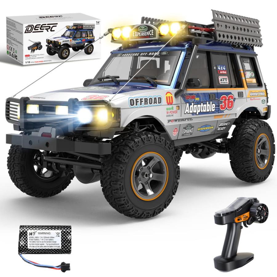 1/18スケールRACETRUCK4X4 4WD ラジコン最高速度約36km/h DEERC オフロード 大人向け 4WD ラジコンカー クローラー 1/18スケール