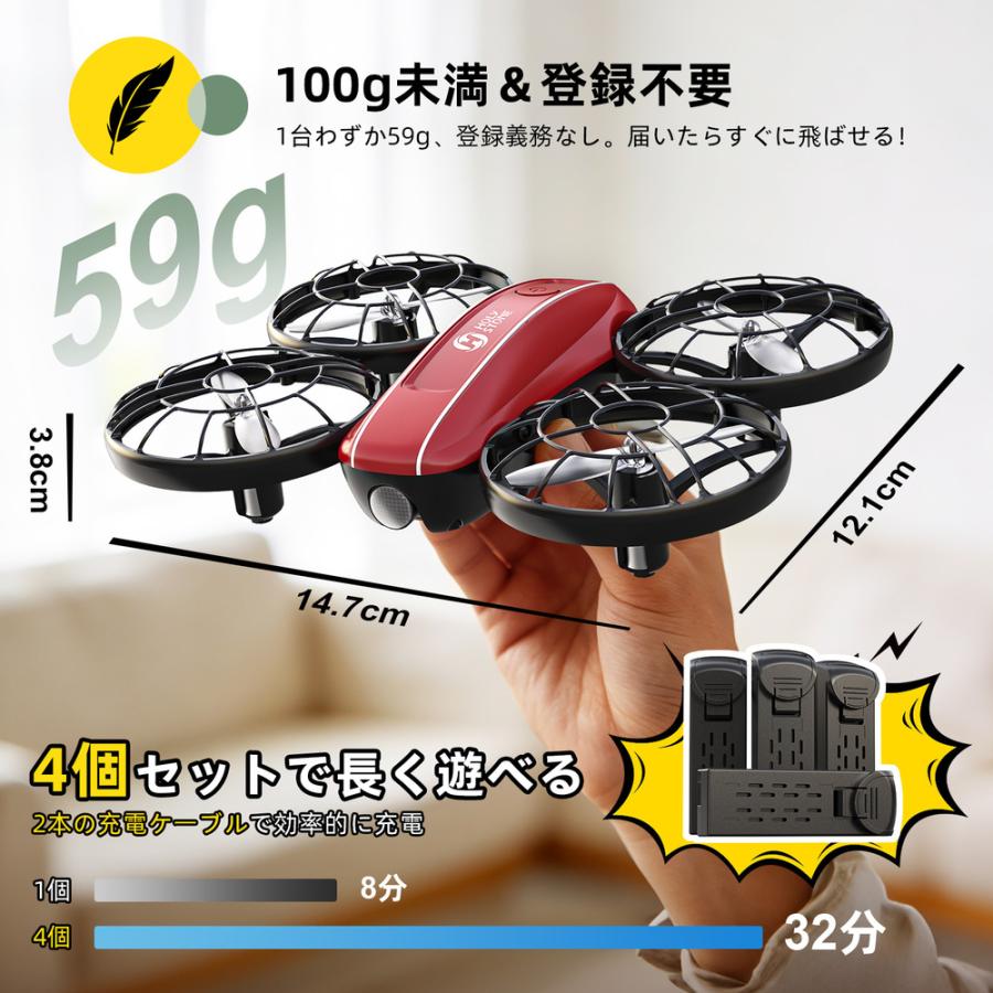 HOLY STONE ドローン 100g未満 子供向け 2台セット ミニドローン 室内