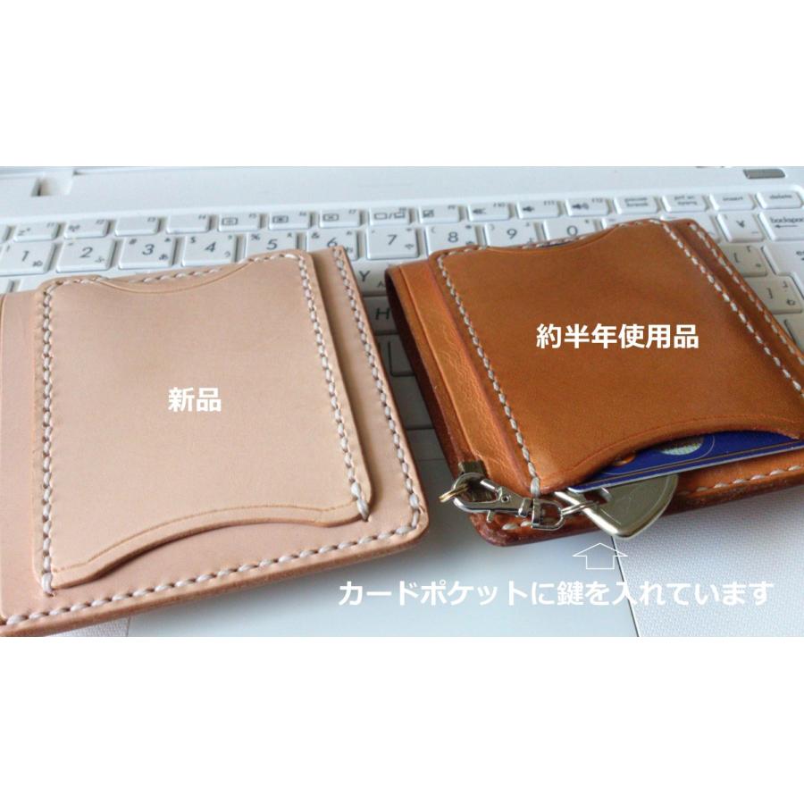 イルビゾンテ マネークリップ カードケース ヌメ革 シボ加工 美ヌメ 男女兼用 イルビゾンテ マネークリップ カードケース ヌメ革 シボ加工 美