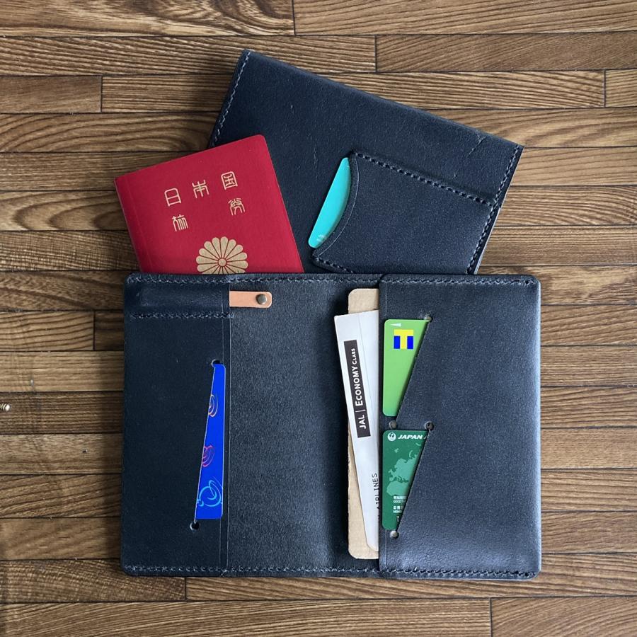 床革 黒／焦茶】国際免許証＆SIMカードが入るパスポートケース PPC-06