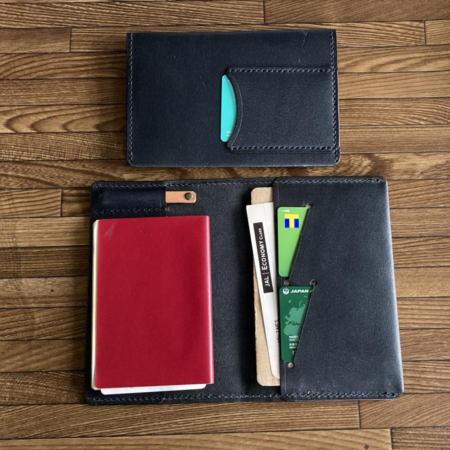 床革 黒／焦茶】国際免許証＆SIMカードが入るパスポートケース