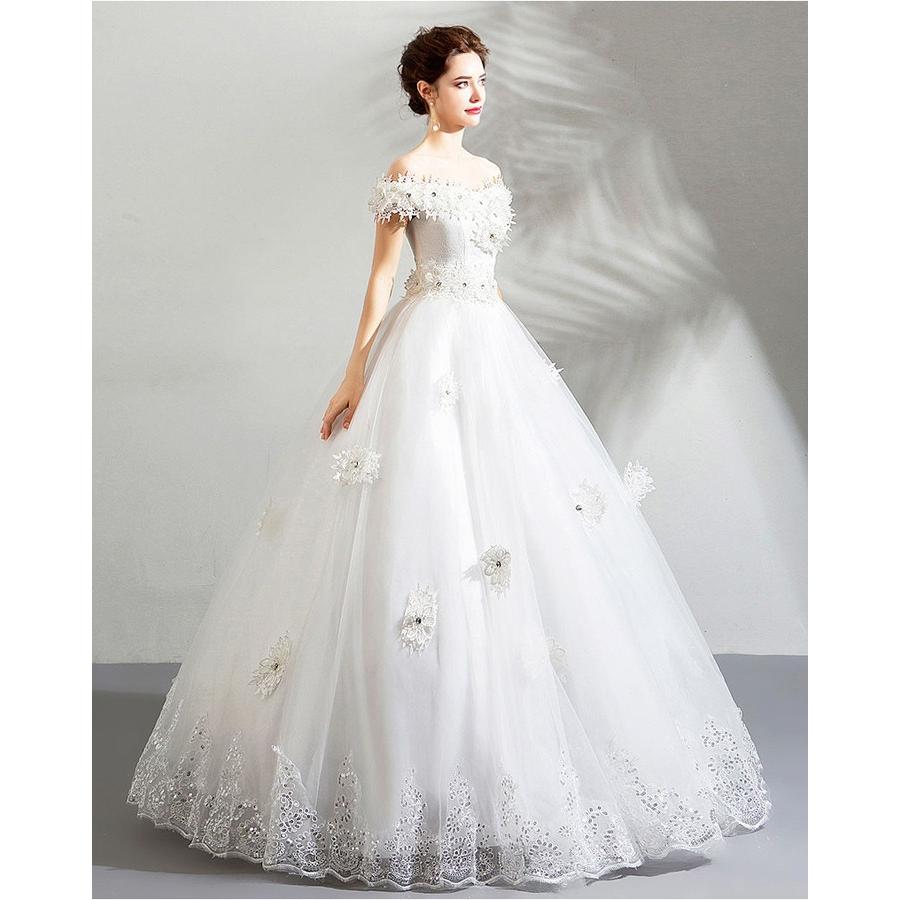 Ts6010 かわいいレース生地 マリアベールにも相性ぴったりプリンセスライン ウエディングドレス Ts6010 Kasyosyoドレスショップ Yahoo店 通販 Yahoo ショッピング