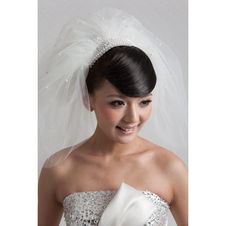 ボンネ一体型ウェディングベールパールビーズ装飾 フェイスアップ可能ウェディングヴェール Ve030 Kasyosyoドレスショップ Yahoo店 通販 Yahoo ショッピング