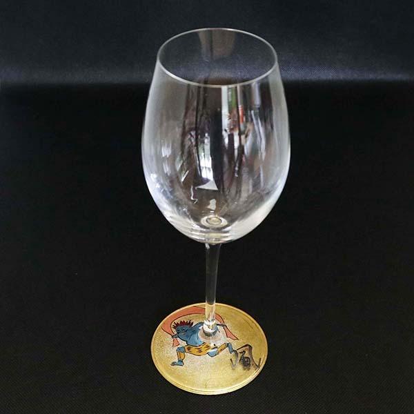 華正工房 華正蒔絵ガラス ワイングラス 風神