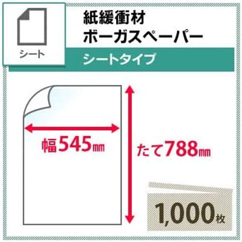 mita　紙緩衝材　ボーガスペーパーシート　788mm　シートタイプ　545mm　×　1000枚