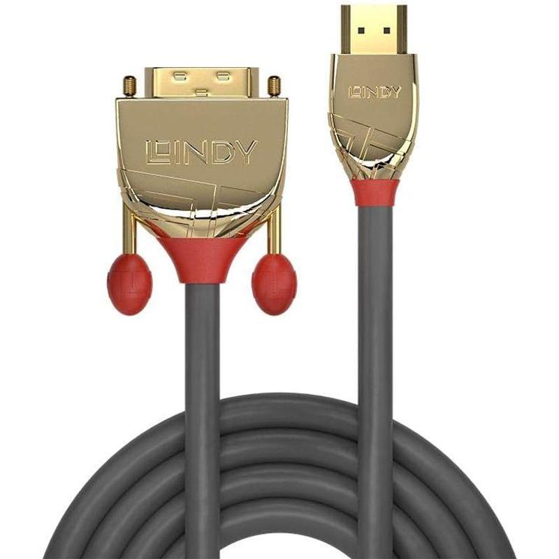 LINDY HDMI DVI-D変換ケーブル、ゴールドライン、1m(型番:36194)