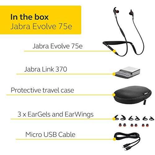 Jabra Evolve 75e MS Bluetooth ワイヤレス インイヤー式 S 7099-823-309 