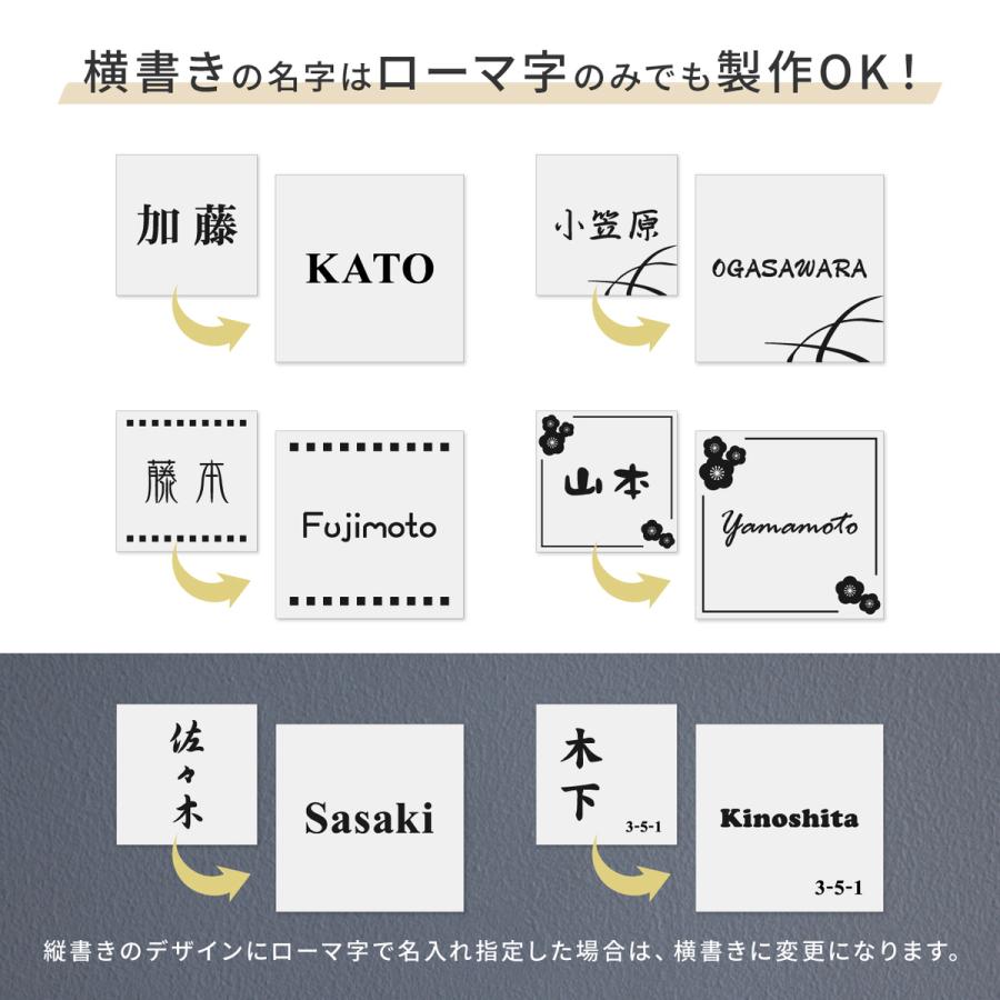 かたちラボ 表札 ステンレス調 150×150 L シルバー 名入れ無料