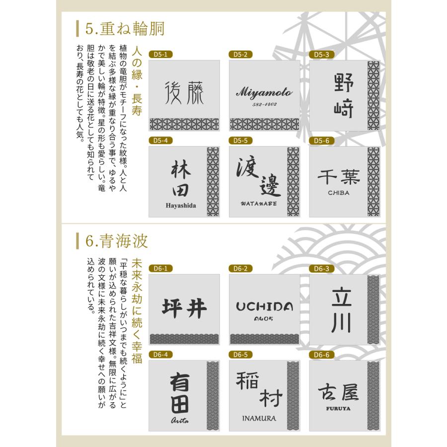 かたちラボ 表札 風水 開運 縁起の良い吉祥文様入り ネームプレート