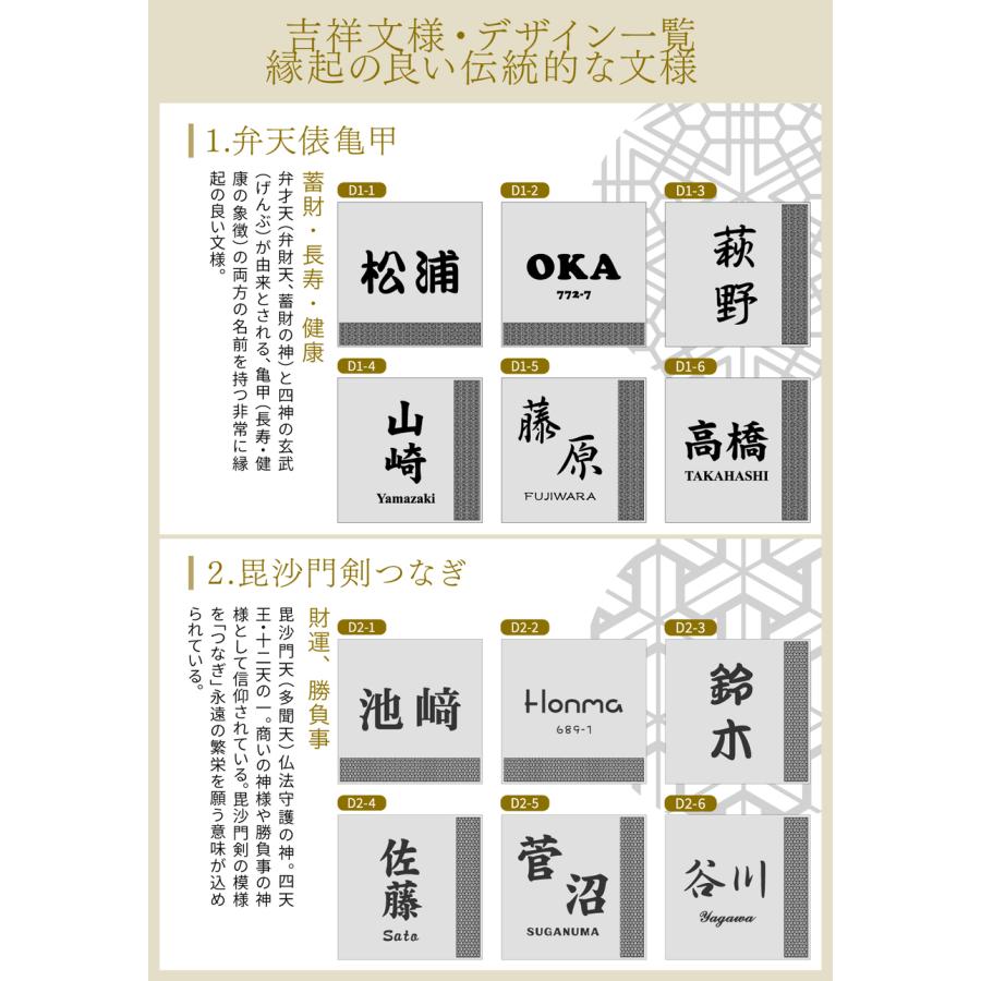 かたちラボ 表札 風水 開運 縁起の良い吉祥文様入り ネームプレート