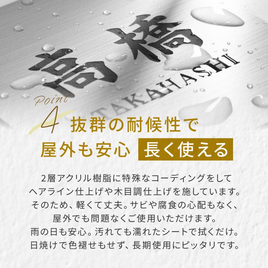 かたちラボ 表札 小さい 防水 180×40 L 真鍮風 ゴールド (名入れ無料 1