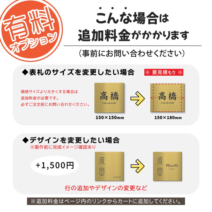 かたちラボ 表札 シンプル ネームプレート 150×150 L 真鍮風 ゴールド