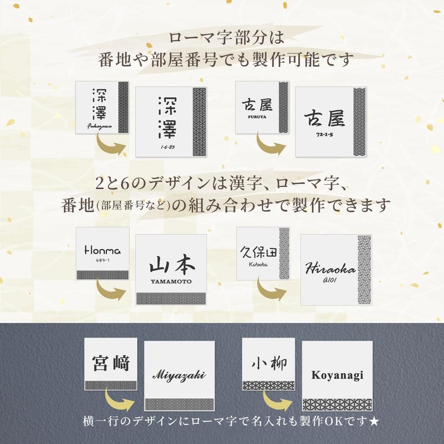 かたちラボ 表札 風水 開運 縁起の良い吉祥文様入り ネームプレート