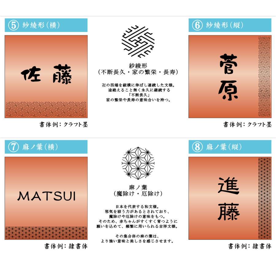 かたちラボ 表札 風水 開運 縁起の良い吉祥文様入り ネームプレート