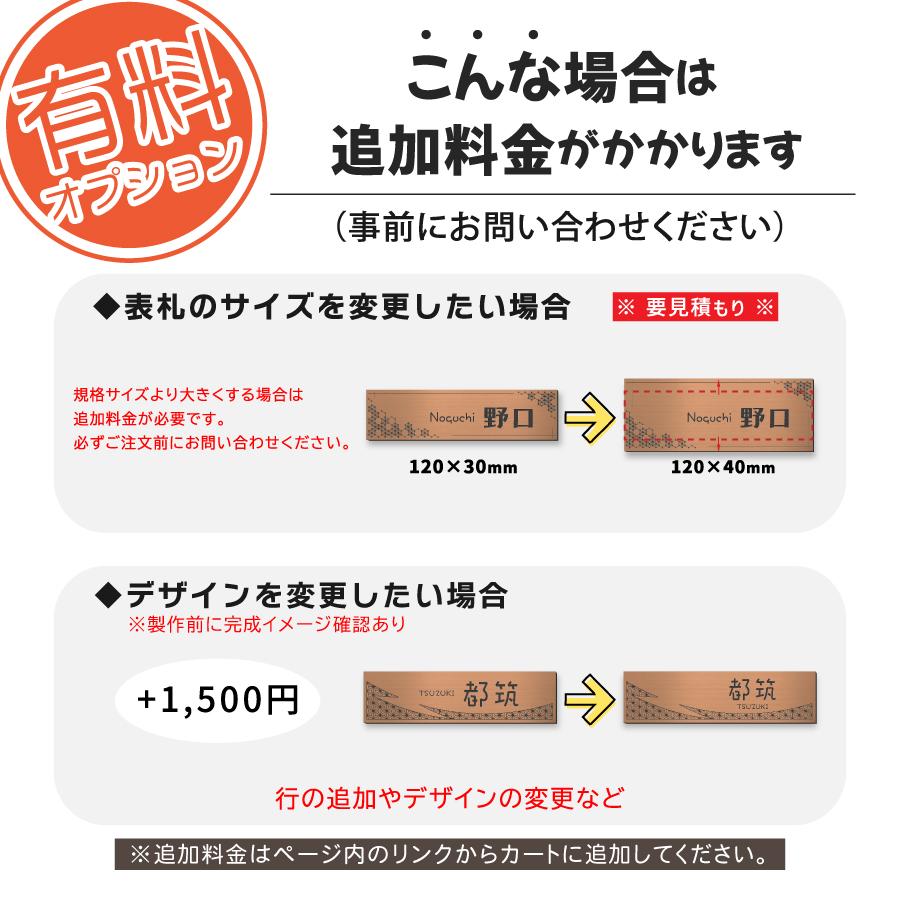 かたちラボ 表札 和風 和柄 おしゃれ ネームプレート 銅板風 ブロンズ