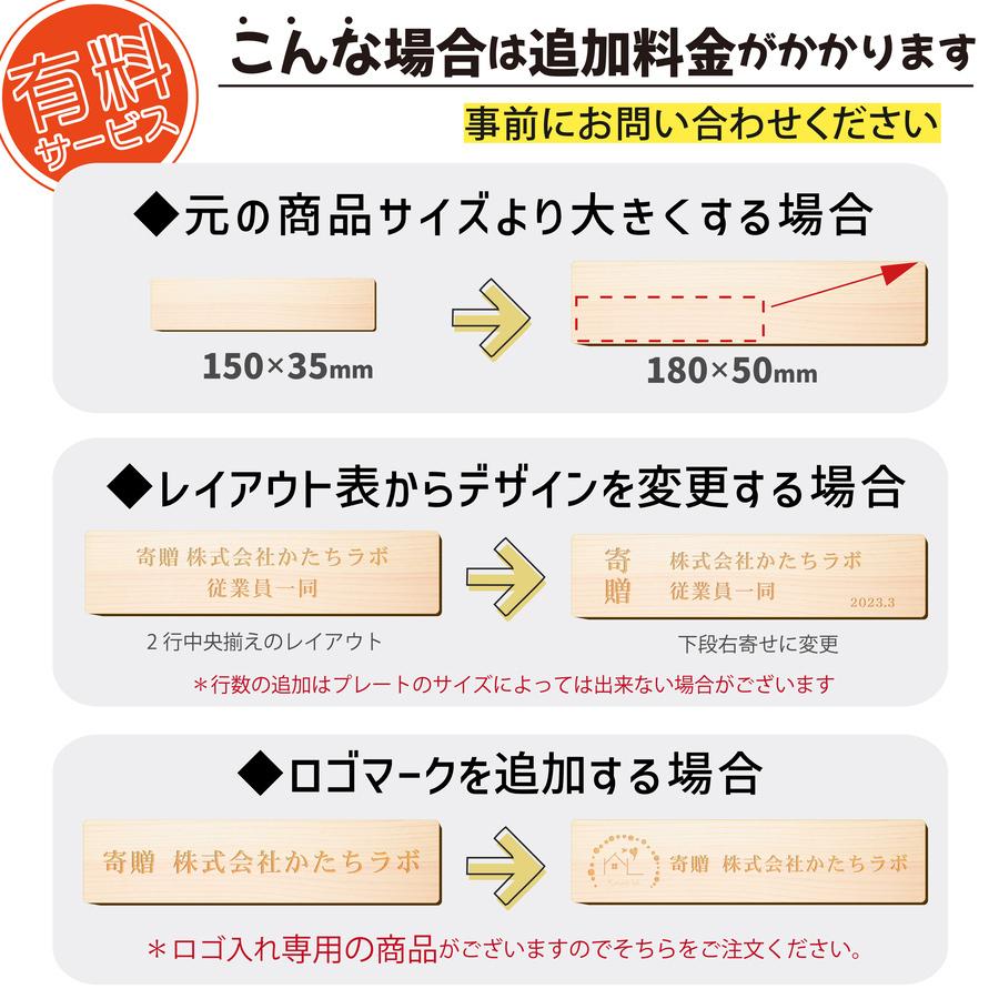 かたちラボ 寄贈プレート L 300×80 記念品 卒園 卒業 開店 開業祝い