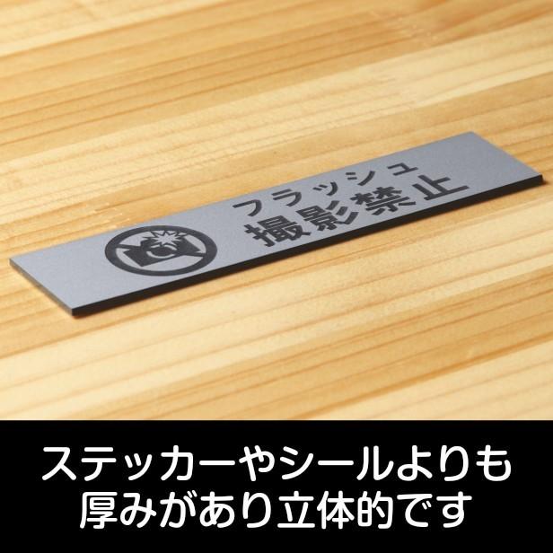 かたちラボ フラッシュ撮影禁止 サインプレート ステンレス調 シルバー