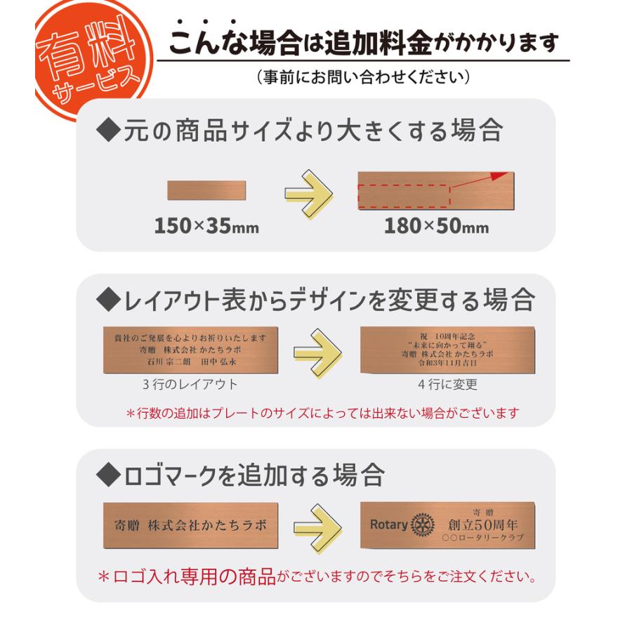 かたちラボ 寄贈プレート 大 LL 450×120 銅板風 ブロンズ 大きい