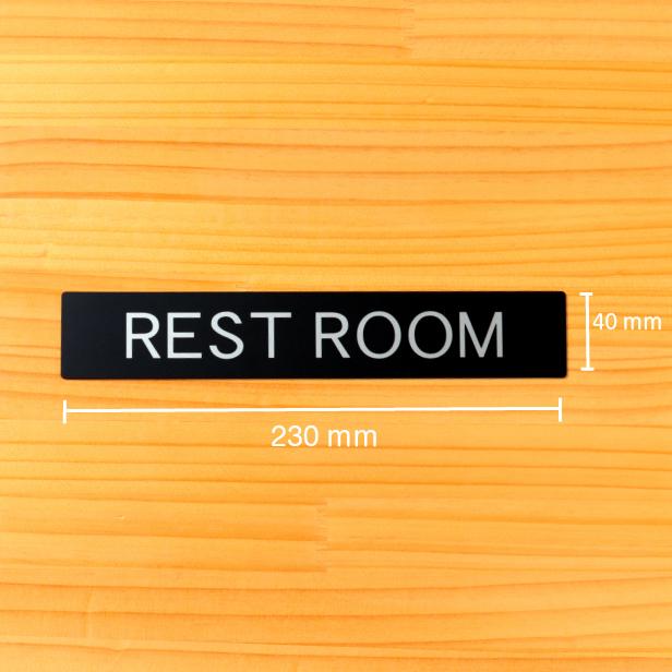 ドアプレート おしゃれなサインプレート 230 40 Rest Room 案内標識 表示 トイレ 化粧室 オシャレ お店 店舗 施設 別荘 会社 ホテル 病院 メール便 送料無料 表札 サインプレート かたちラボ 通販 Yahoo ショッピング