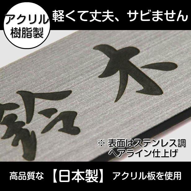 かたちラボ 表札 二世帯 100×100 SS ステンレス調 シルバー 正方形