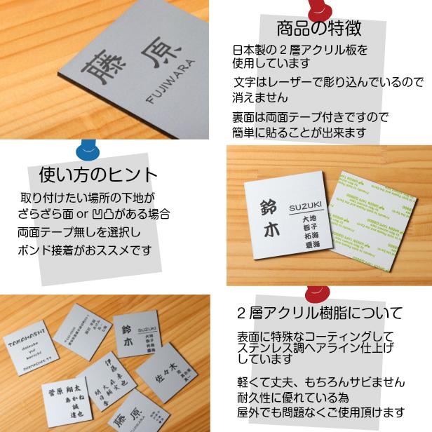 かたちラボ 表札 家族名 家族全員の名前が入る表札 150×150 L