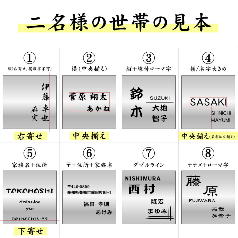 かたちラボ 表札 家族名 家族全員の名前が入る表札 150×150 L
