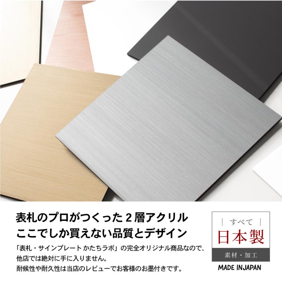かたちラボ 表札用 ベース板 ステンレス調 100×100 土台板 四角 3色