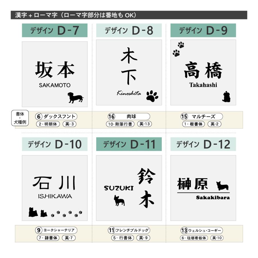 かたちラボ 表札 犬 木目調 フェイクウッド 150×150 L ウッド調 正方形