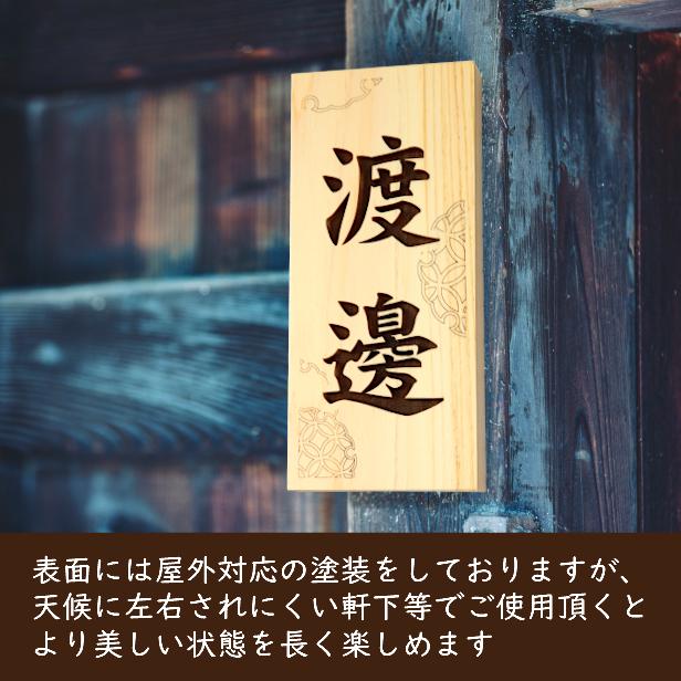 かたちラボ 表札 木製 おしゃれ (七宝 雪輪) 縦 風水で良いとされる木