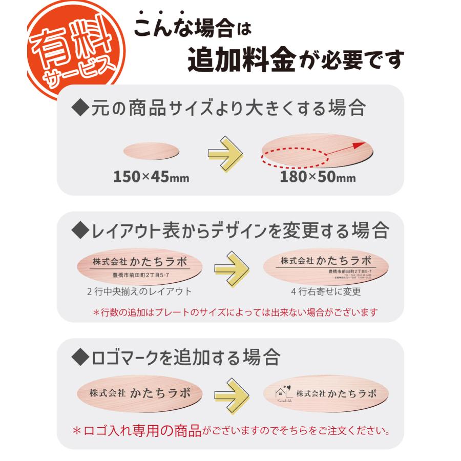 かたちラボ 会社 表札 看板 楕円 S 150×45 木目調 企業名 社名