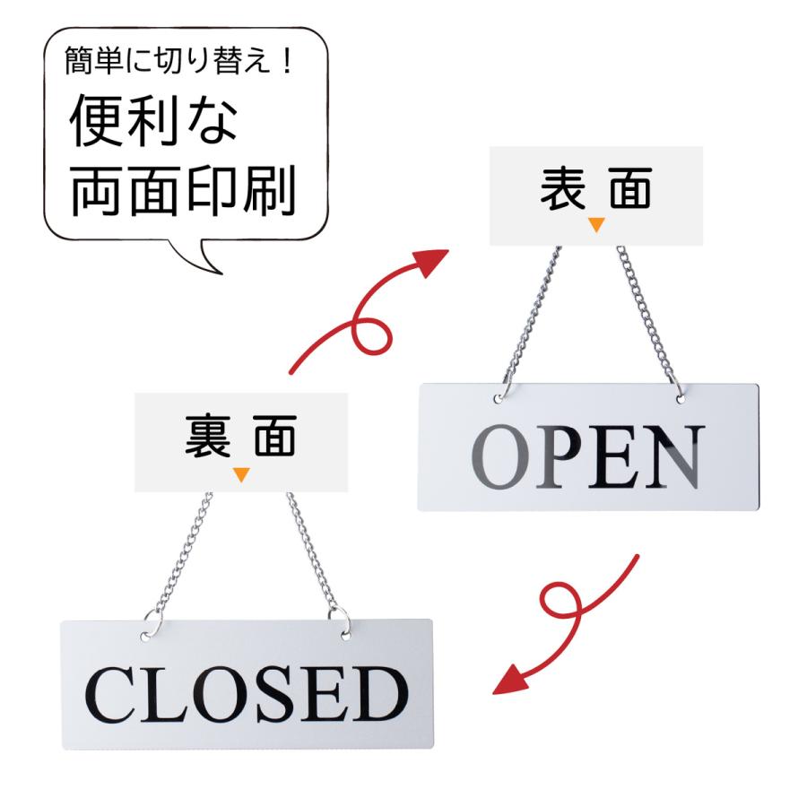 かたちラボ open closed オープンクローズ看板 日本製 (シルバー
