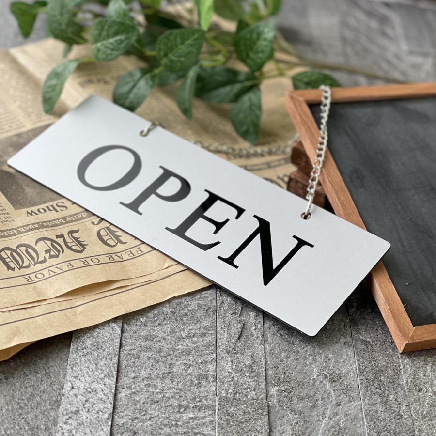かたちラボ open closed オープンクローズ看板 日本製 (シルバー