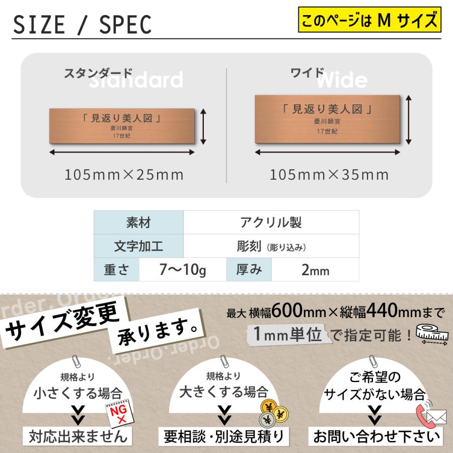 かたちラボ (刻印無料) 額縁プレート キャプションボード M 銅板