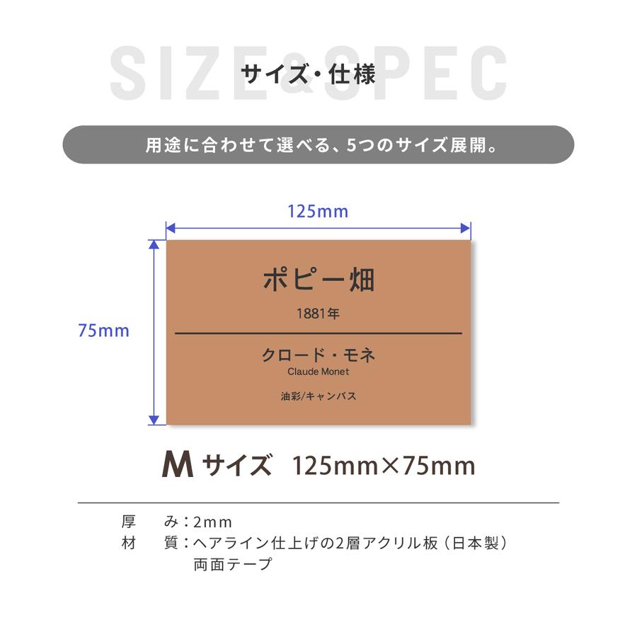 かたちラボ キャプションボード M 125×75mm ブロンズ 額縁プレート