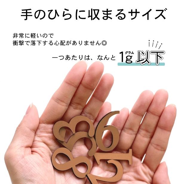 ルームナンバー 切文字 銅板風 ブロンズ 数字 部屋番号 (３文字セット) 番号 ナンバー 銅 サインプレート 番号プレート 表示 標識 メール便送料無料｜katachi-lab｜04