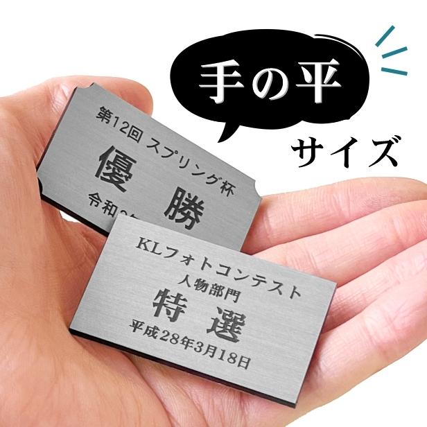 かたちラボ 優勝 記念品プレート ステンレス調 シルバー 50×30mm 大会