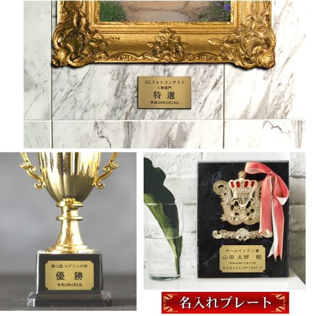 かたちラボ 優勝 記念品プレート 真鍮風 ゴールド 50×30mm 大会