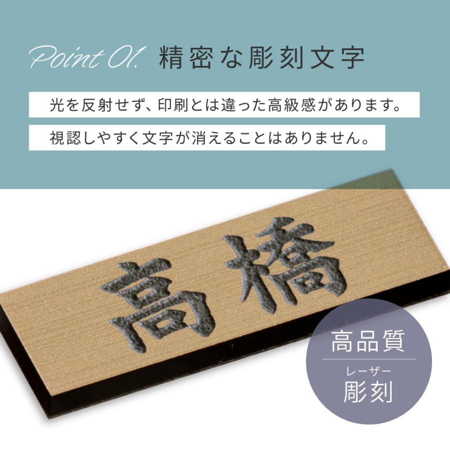 真鍮ゴールド調アクリル表札＊１㎜単位＊４辺４５度面取り鏡面磨き＋最高品質ＵＶ かたちラボ ミニ表札 真鍮風 30mm×10mm ゴールド 戸建やマンションに