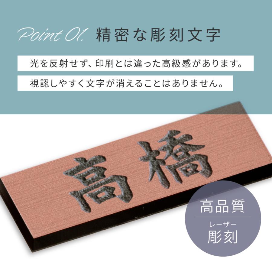 かたちラボ ミニ表札 銅板風 30mm×10mm ブロンズ 戸建やマンションに