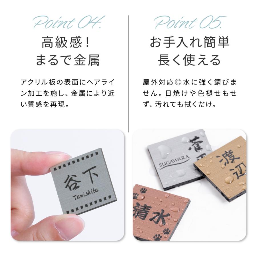 かたちラボ ミニ表札 銅板風 30mm×30mm ブロンズ 戸建やマンションに
