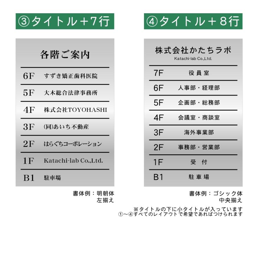 フロア案内板 ビル案内板 ステンレス調 300×200 S 名入れ シルバー ビル テナント オフィス 会社 事務所 マンション インフォメーション エントランス 送料無料_9