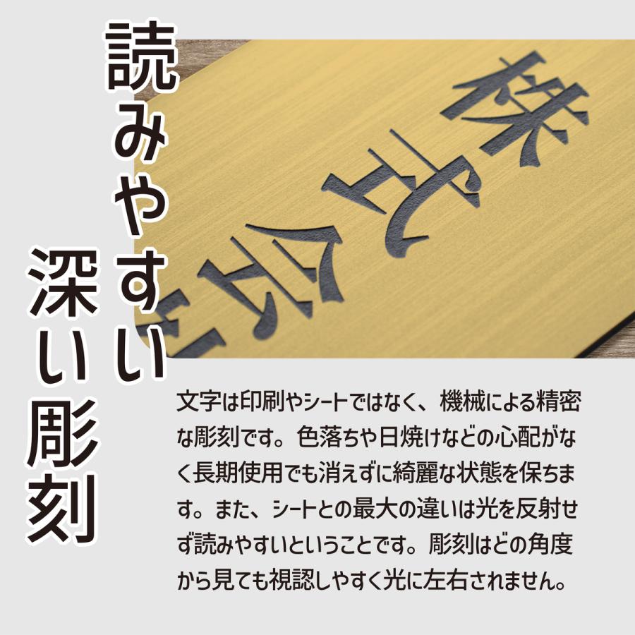 かたちラボ 表札 会社 プレート 縦型 SS 100×25 真鍮風 ゴールド 縦