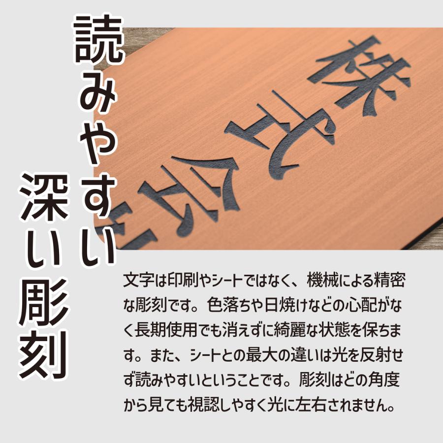 かたちラボ 会社 表札 プレート 縦型 3L 500×130 銅板風 ブロンズ 縦