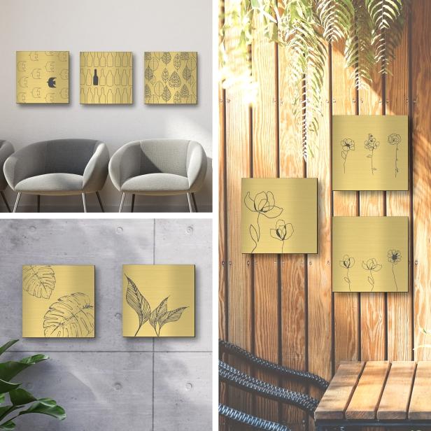 かたちラボ アートパネル art panel (13花ラインアート-A)モダン