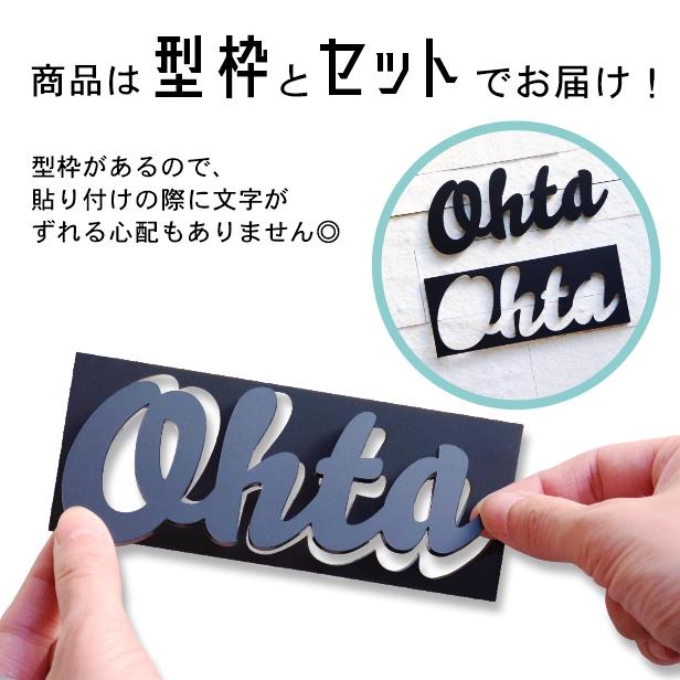 かたちラボ アイアン風 切り文字 表札 縦7cm 手書き風 ブラック 看板