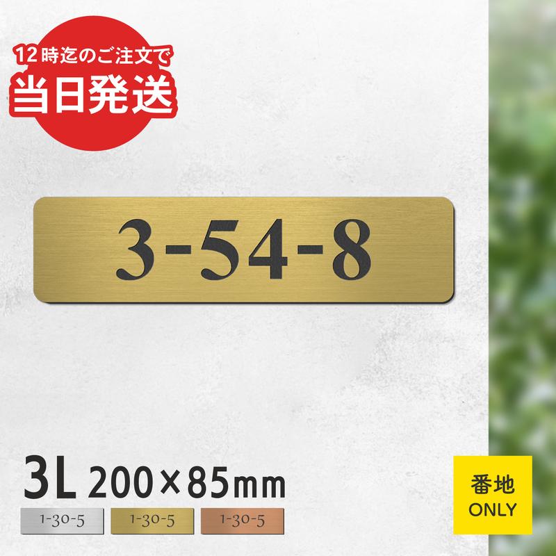 かたちラボ 番地 プレート 表札 マグネット (数字のみ 1行専用) 刻印