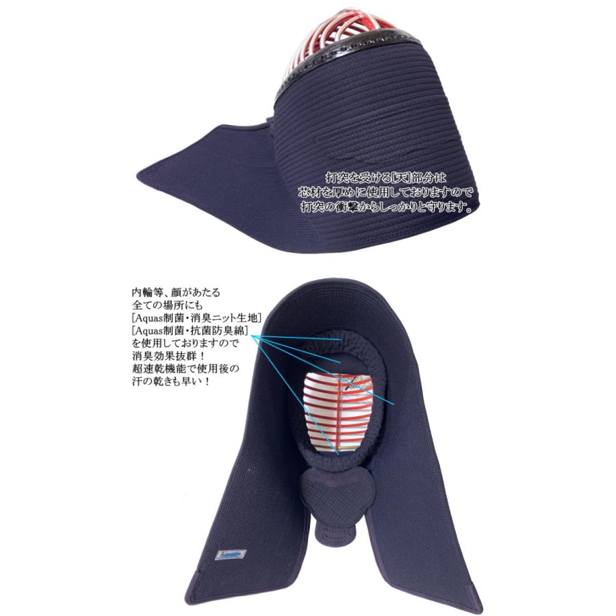 剣道 防具 セット/ [Aquas/XO1] 実戦型 6mm具の目刺 / 制菌・消臭防具