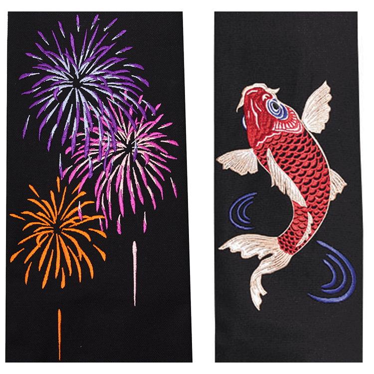 沖縄三線 布袋、教本付き 恩納 龍の刺繍 人工革 剣道 竹刀袋 / 日本製帆布オリジナル刺繍入りB 3本入 化粧箱入り 刺繍