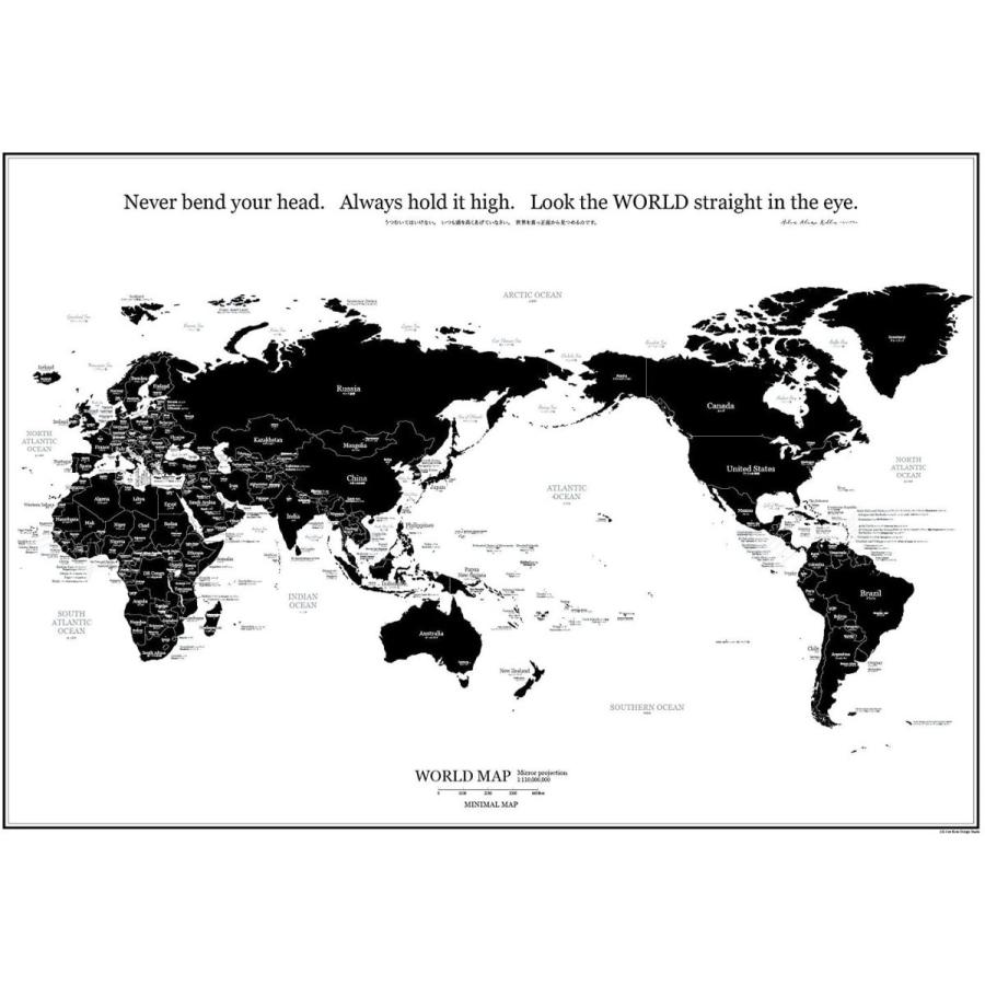国名と首都が分かる 大きな世界地図ポスター 白黒 ミニマルマップ 英語 かな A1サイズ 地球儀 Www Bollywoodpapa Com