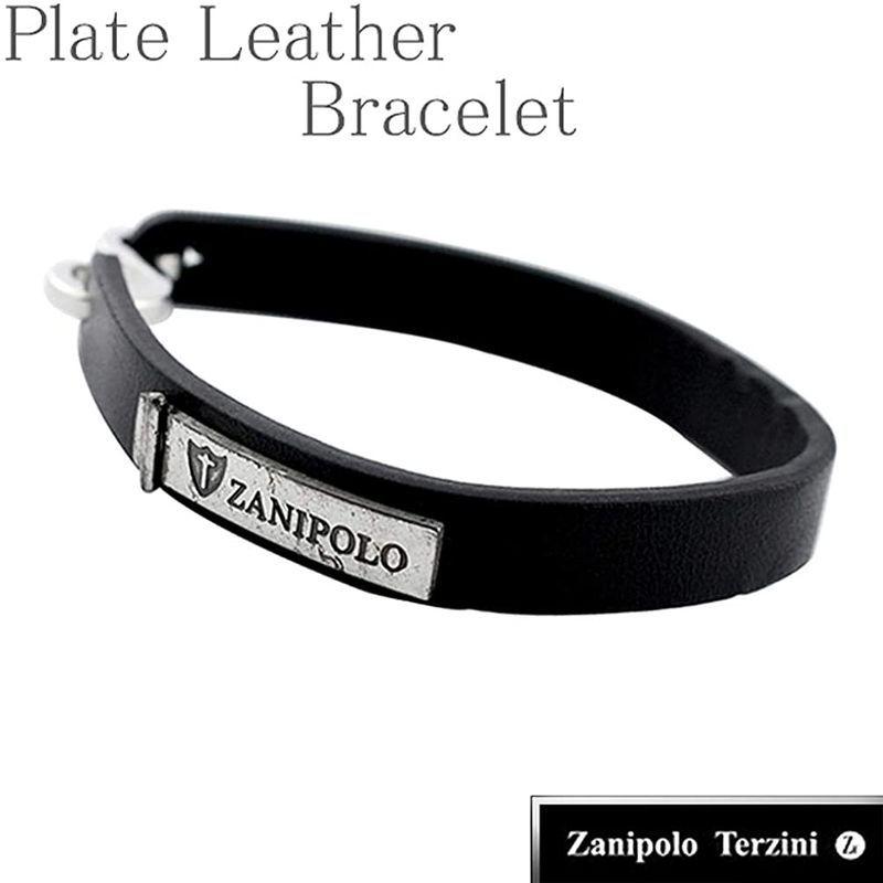 新作からsaleアイテム等お得な商品満載 Zanipolo ザニポロタルツィーニ Terzini メンズ ブラック ブレスレット レザー 牛革 プレート ザニポロ ブレスレット Lifeinlacruz Com